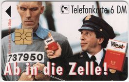 West, Ab in die Zelle! - seltene deutsche K-Telefonkarte