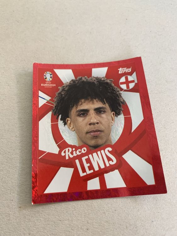 Topps Euro 2024 - Sticker Rico Lewis (Angleterre) - Vert Parallèle - Neuf
