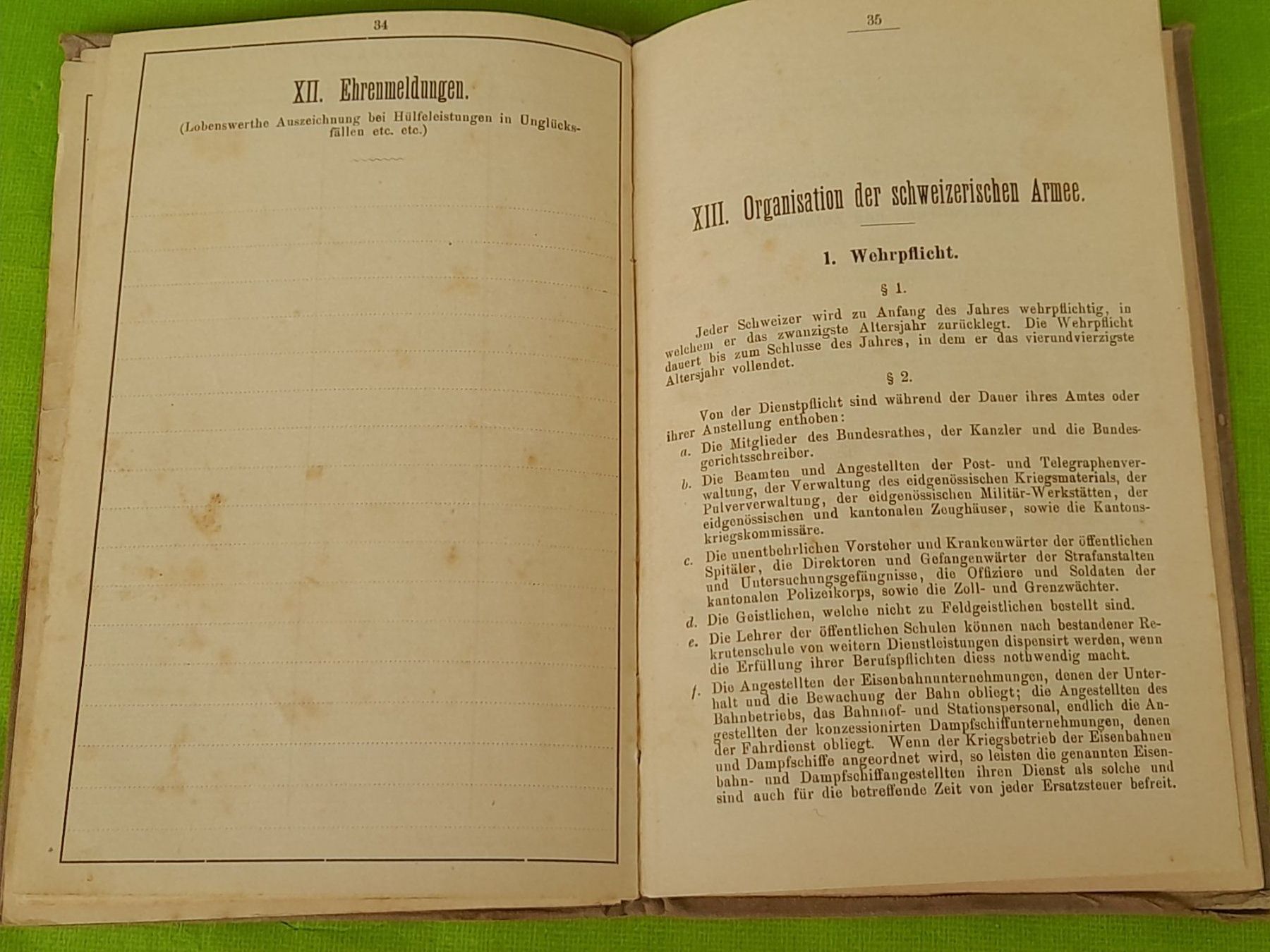 Bücher: Dienstbüchlein um 1889 – Gebraucht aus Aeschi b.Spiez von 52_wochen 8