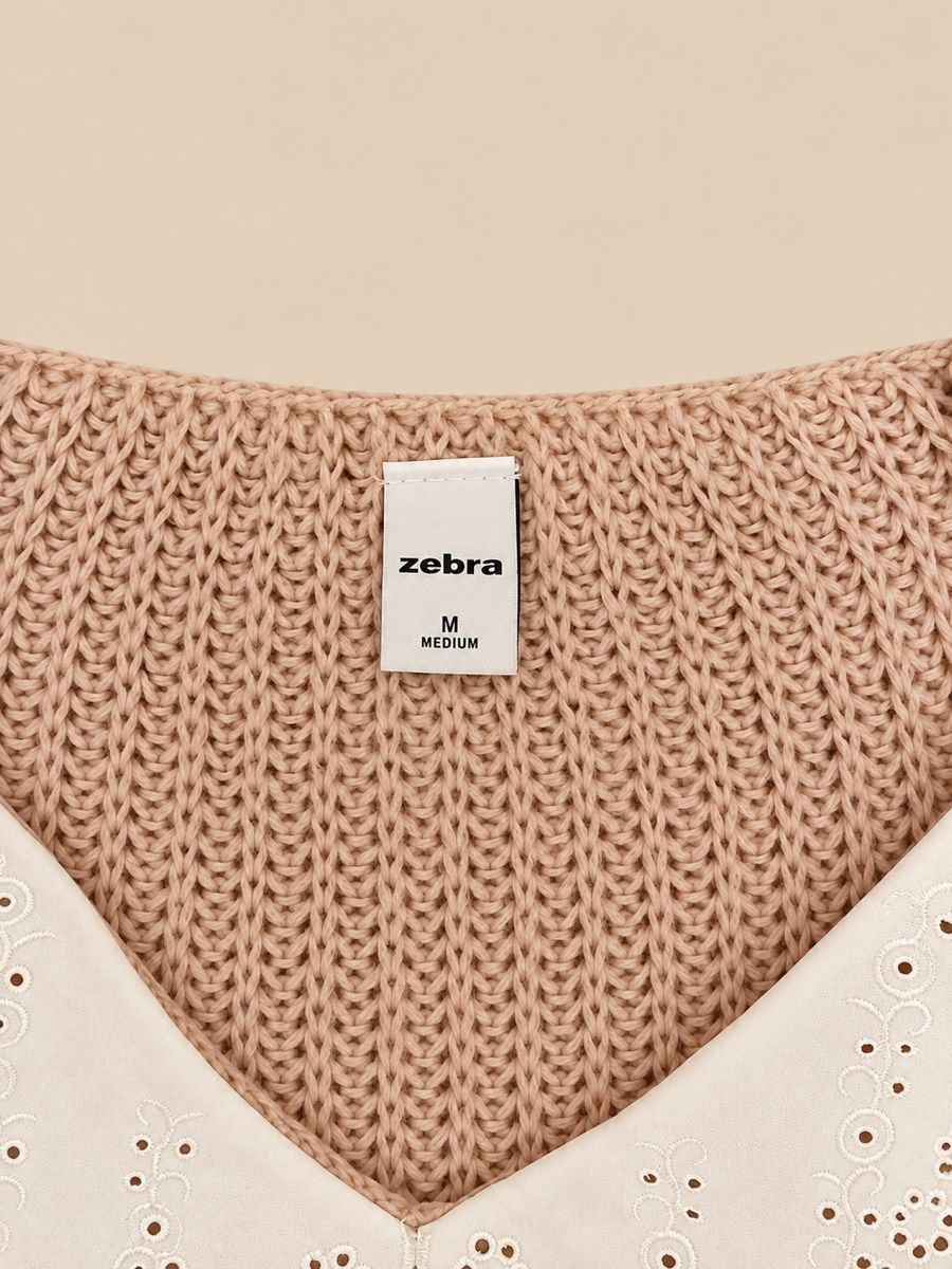 Zebra Pullover & Sweatshirts: PULL ROSE EN MAILLE AVEC COL BRODÉ – Neu (gemäss Beschreibung) aus Lausanne von KeNaChic 2