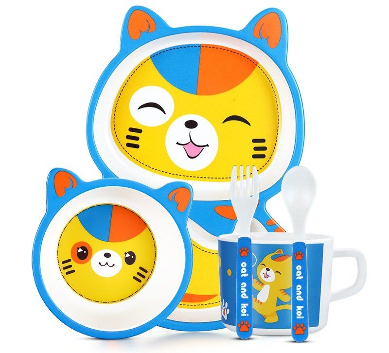 Set di piatti: KINDER GESCHIRR-SET Eco Bambo " CAT&KOI" – Nuovo e nell'imballaggio originale da Stäfa venduto da BURG23