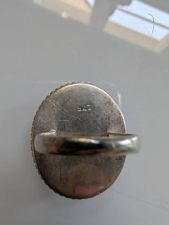 Anelli: Ring Silber mit grossem hellblauem Stein – Usato da Konolfingen venduto da Honey870 4