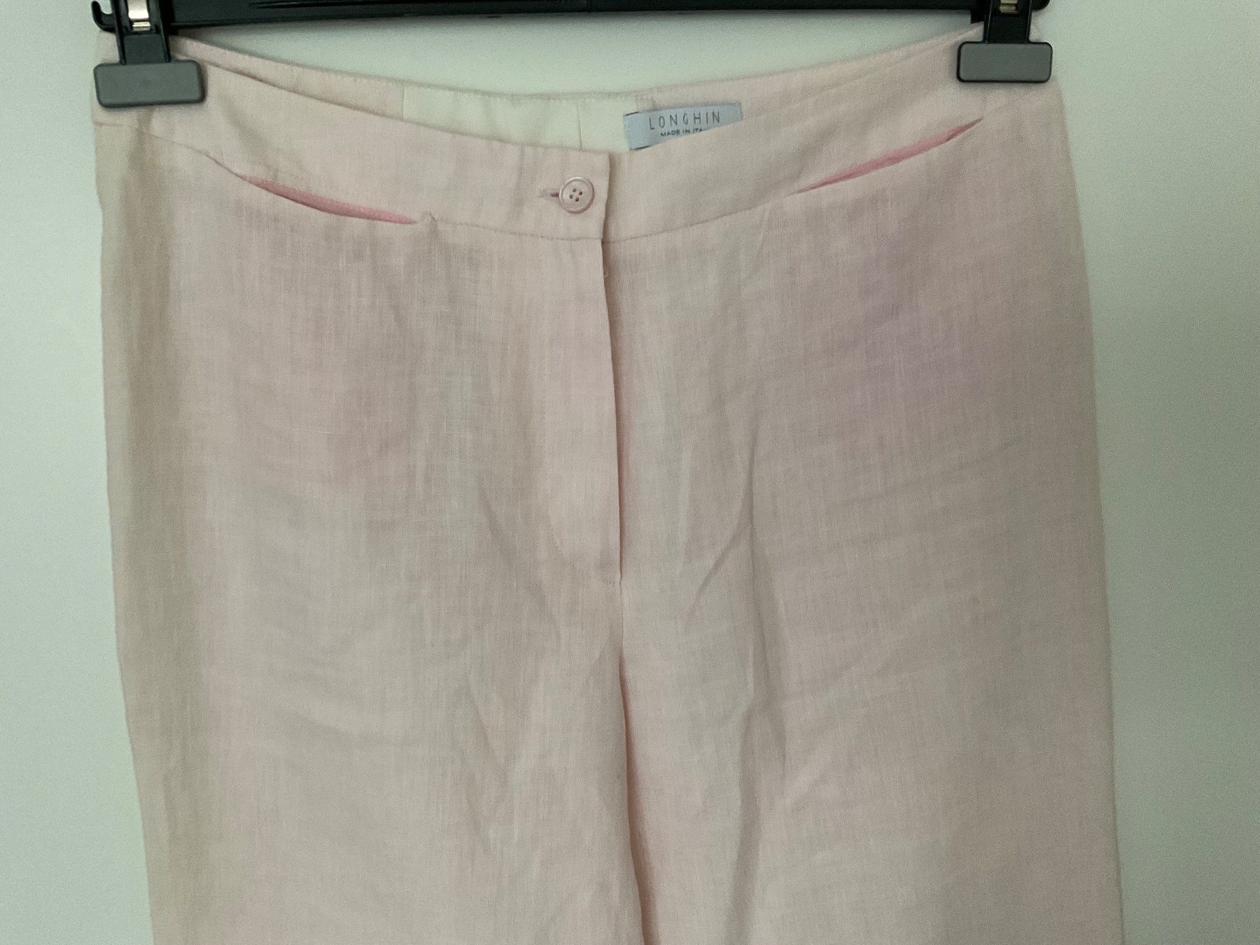 Pantaloni: LONGHIN 100% Leinen Hose Gr 40 hellrosa – Usato da Urdorf venduto da alda02 2