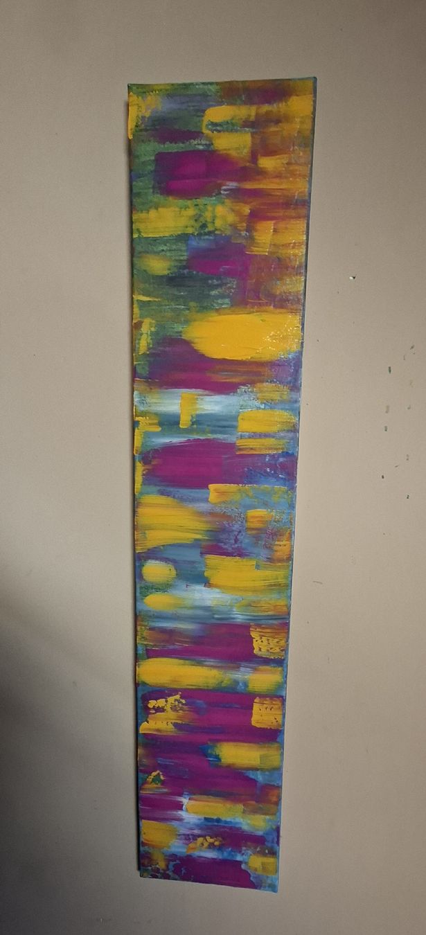 Gemälde: Gemälde " Regenbogenfarben" handmade 20×100 – Neu (gemäss Beschreibung) aus Riehen von Steinbock1970 1