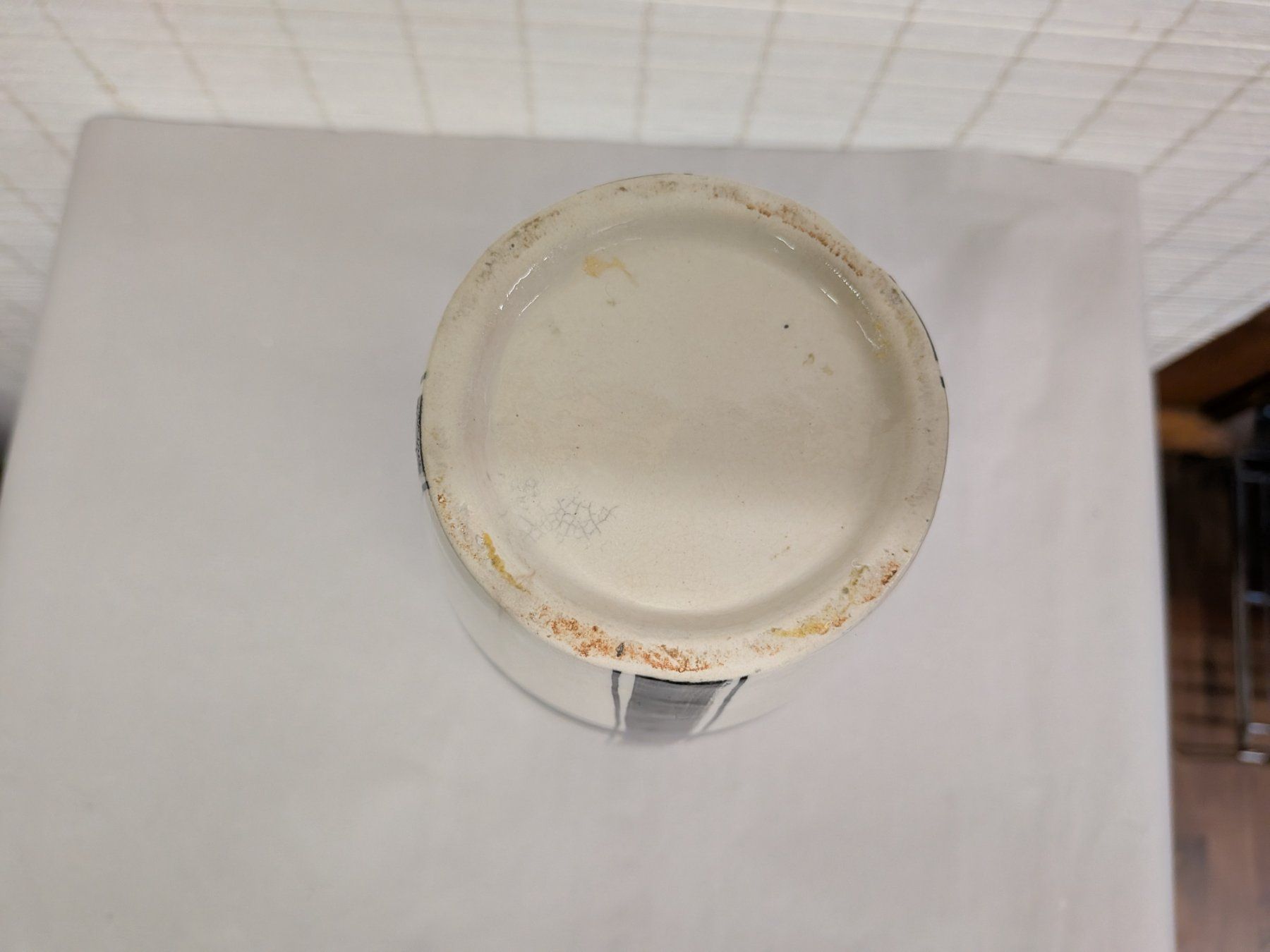 Vasi & Recipienti: Keramik Vase mit schwarzen Streifen Karomuster – Usato da Emmen venduto da magelan 3