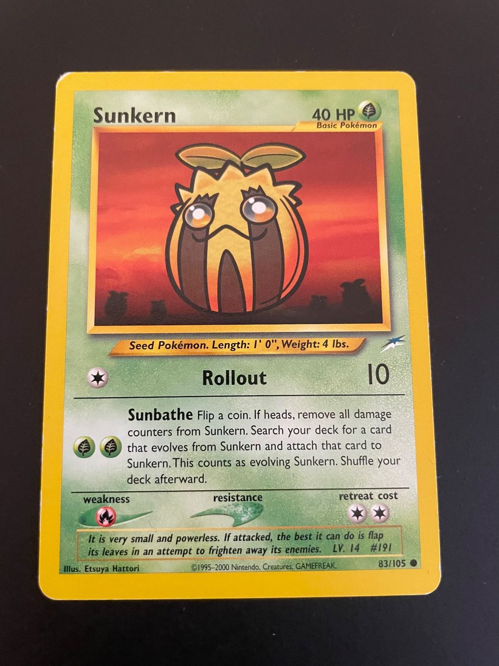 Pokémon Carte collezionabili: Sunkern Neo Destiny 83/105 – Usato da Zürich venduto da pokemon_cards