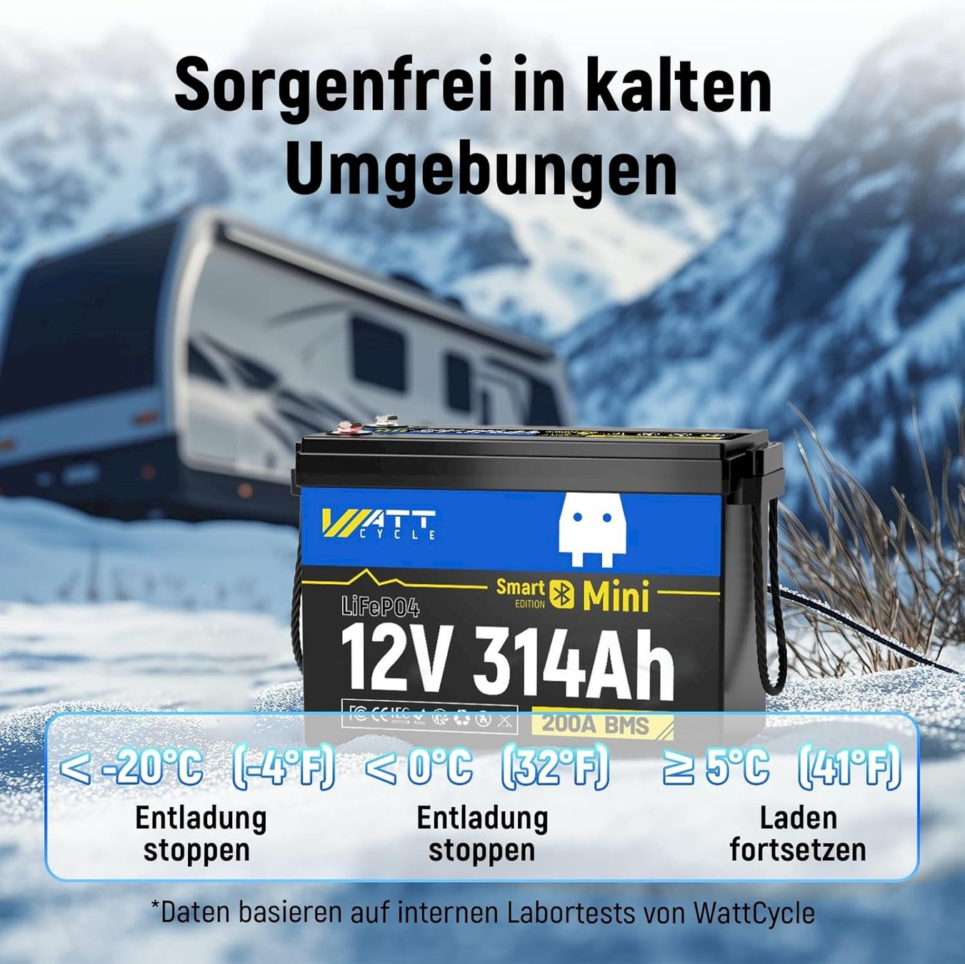 Batterie: WattCycle LiFePO4 Batterie 12V 314Ah BMS – Nuovo e nell'imballaggio originale da Bottighofen venduto da zaap 2