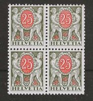 1934 : Porto Nr. 46z (geriffelt) im VB postfrisch **