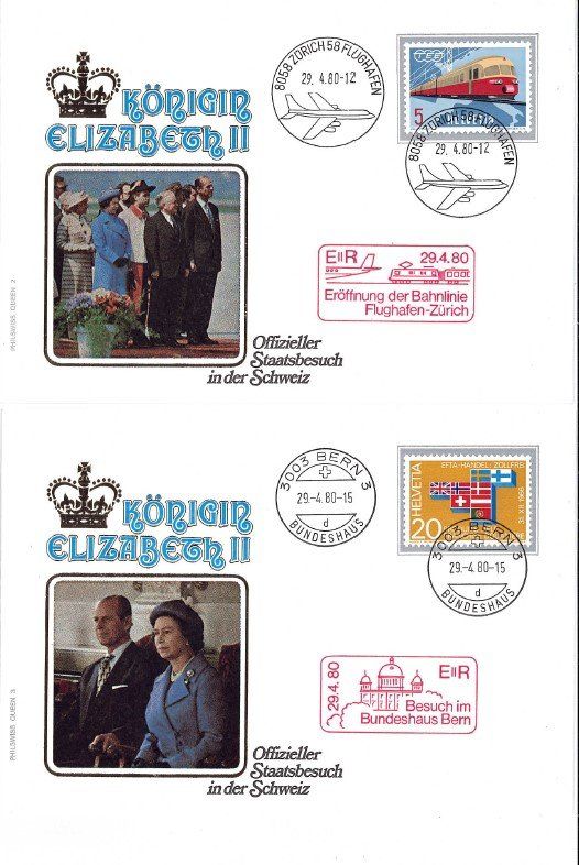 Tutti i francobolli: Königin Elizabeth II CH-Besuch – Usato da Bellach venduto da qsearch 1