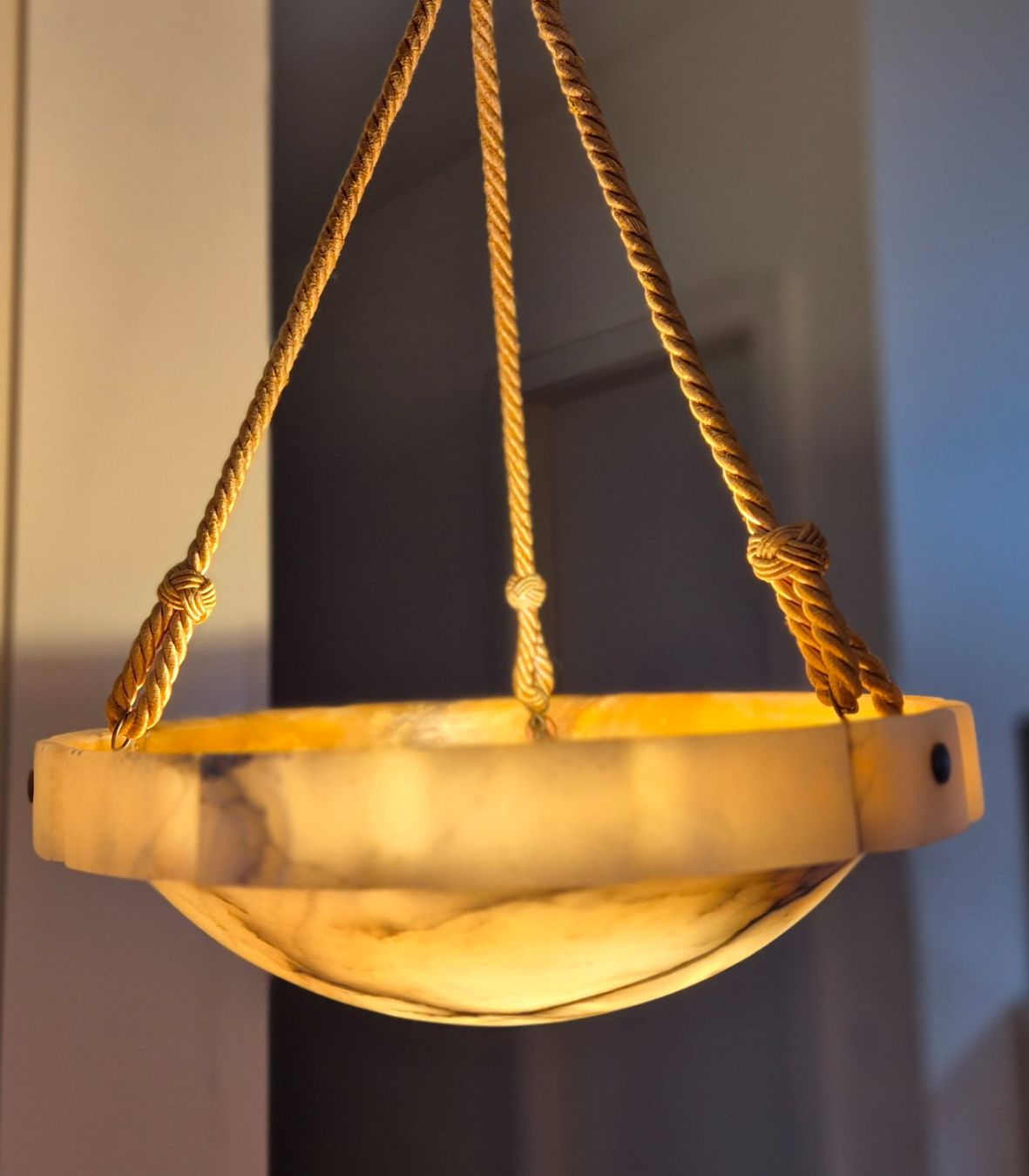 Lustres & lampes de plafonds: Vintage Alabaster Deckenlampe 35 cm – D'occasion à Monthey par McAuthor 1