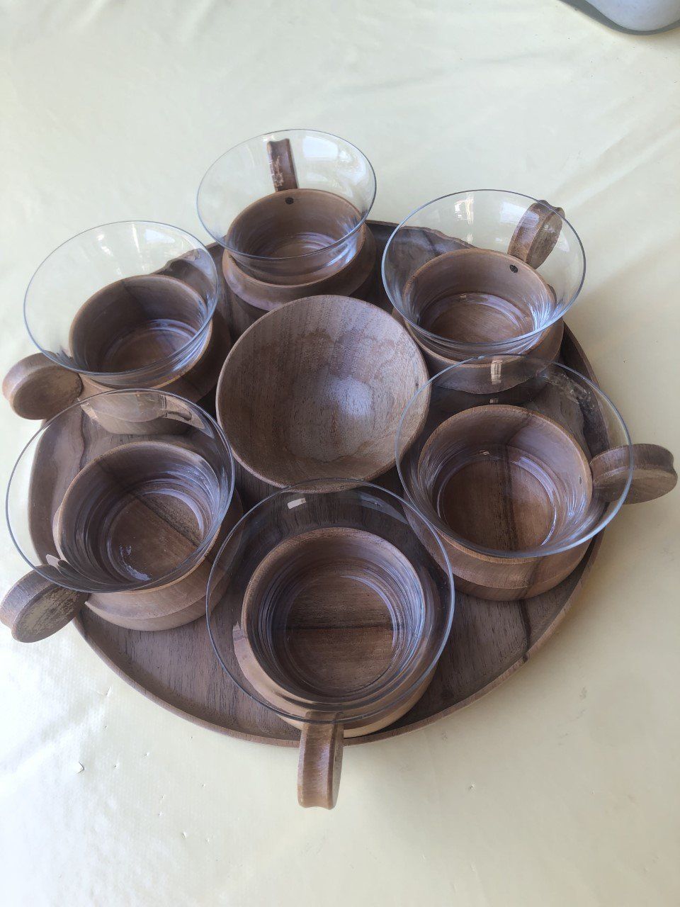 Geschirrsets: 6 Teegläser mit Aperoschale und Tablett, Garten, Terasse – Gebraucht aus Winkel von Kade50 2
