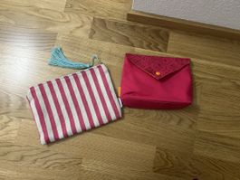 Coppia di beauty bags/ pochette, rosa