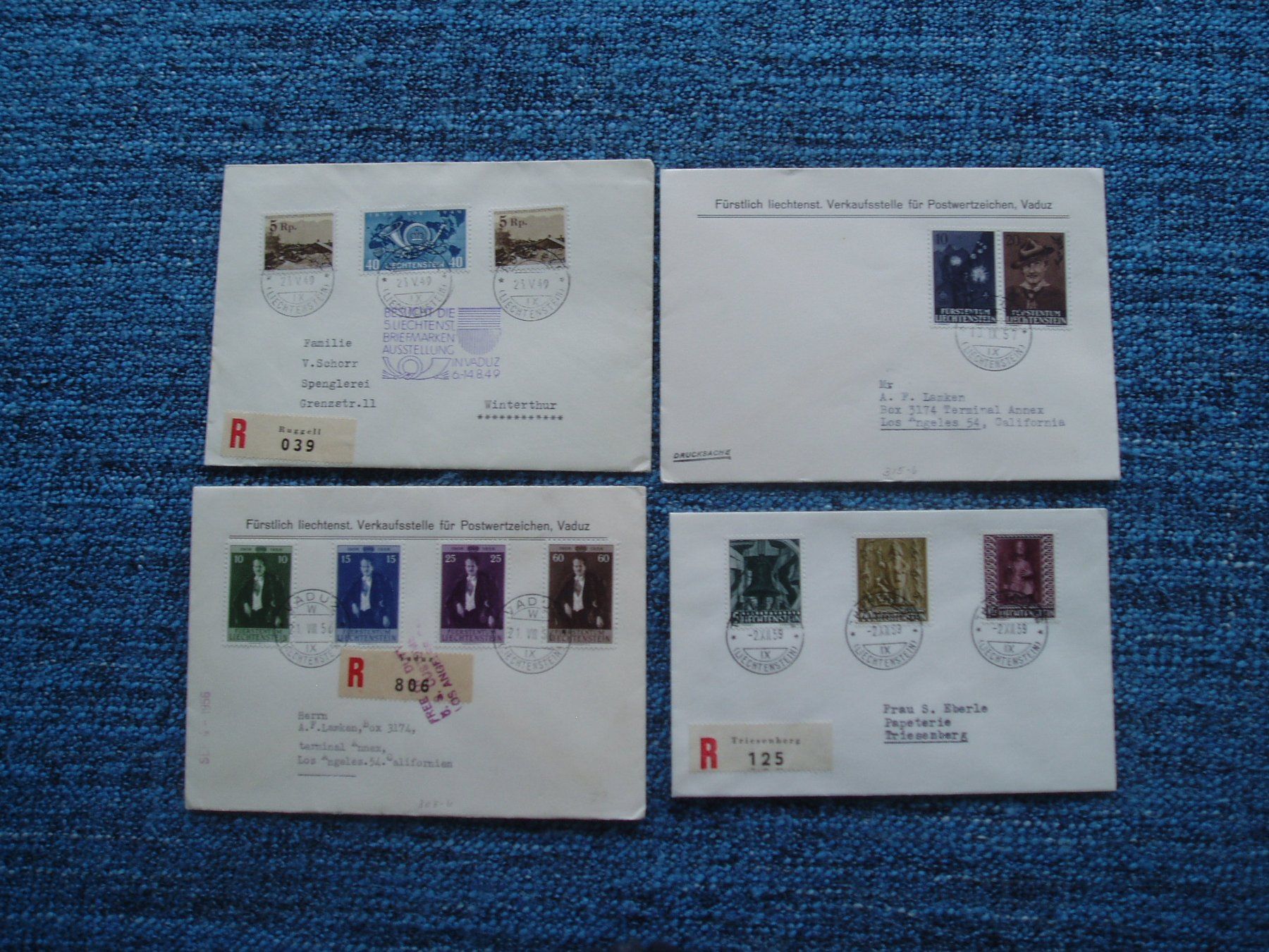 Tutti i francobolli: Liechtenstein 16 Briefe teils FDC – Usato da Rudolfstetten venduto da Nemo_333 2