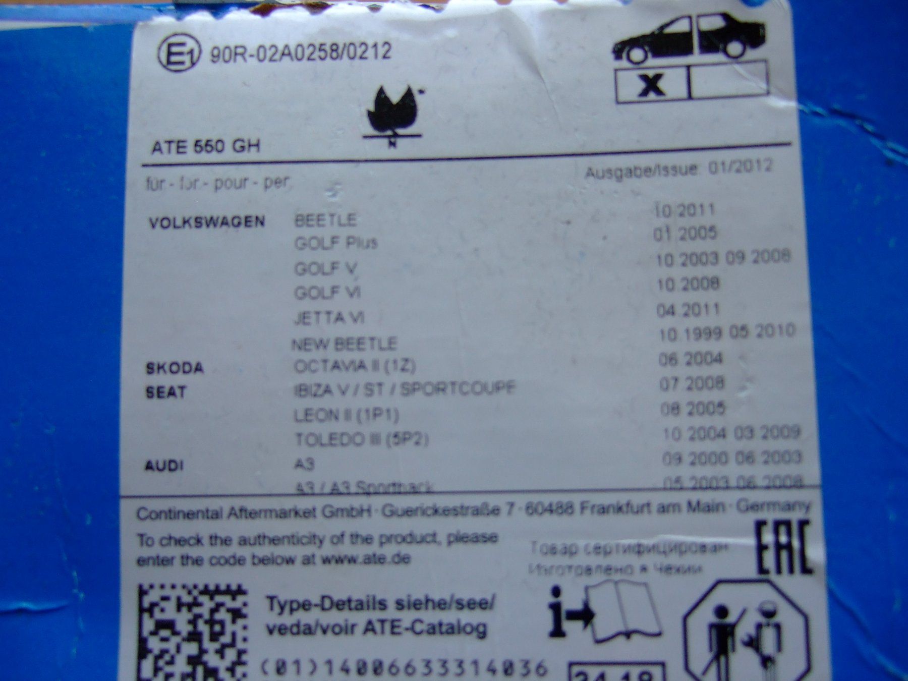 Tutti pezzi di ricambio auto: Bremsklötze ATE Ceramic vorne LD7117 – Nuovo (secondo la descrizione) da Hünenberg venduto da Nierhaus 1