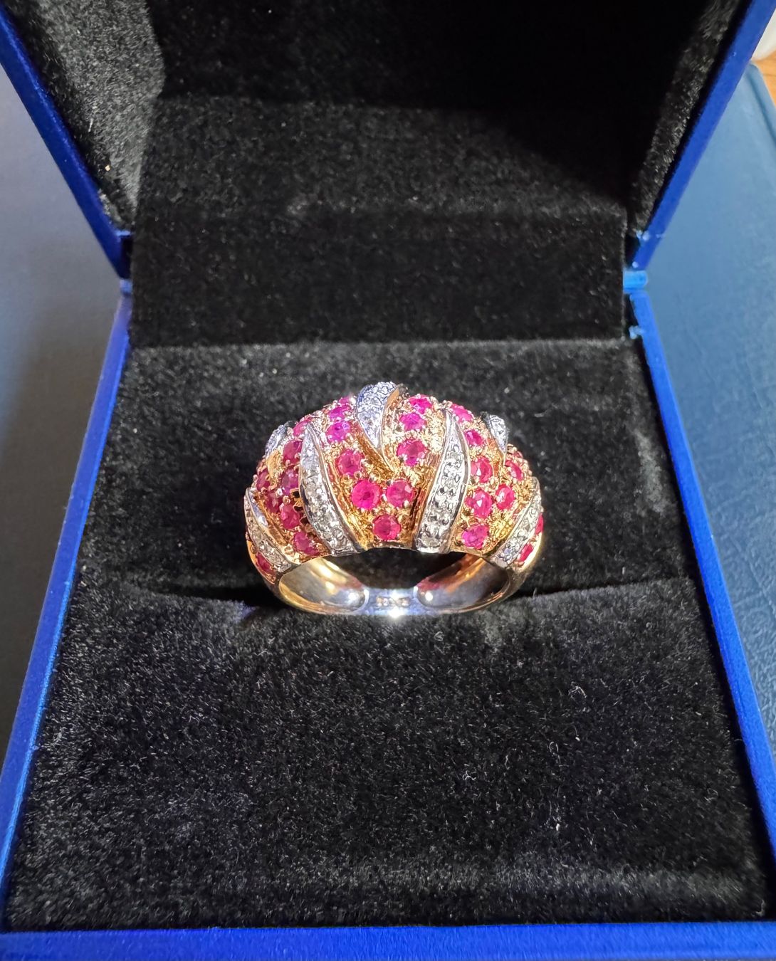 Anelli: Wunderschöner Ring mit Rubinen und Diamanten, 14k Gold – Usato da Ebikon venduto da Dmasterx