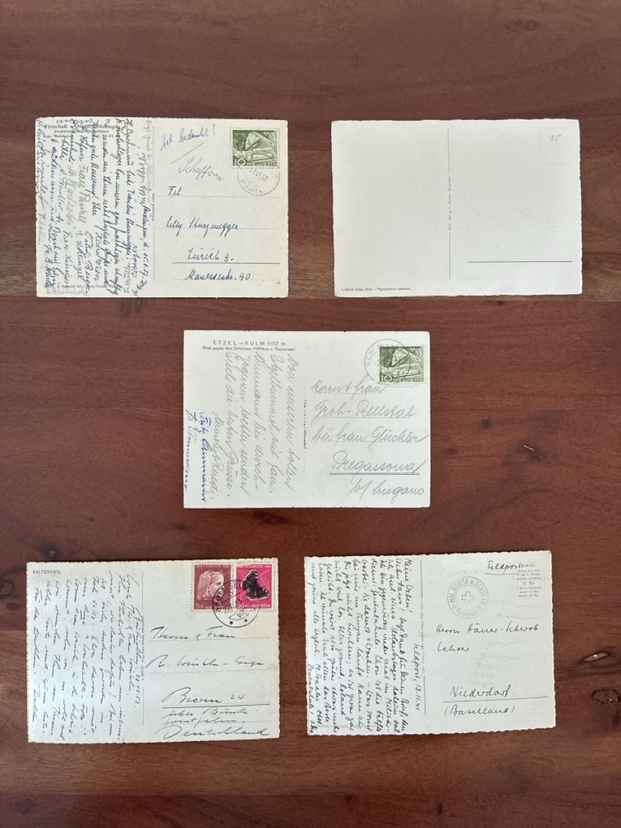 Cartoline postali: 10 Ansichtskarten div Flugaufnahmen Kt ZH und AG. 3 – Usato da Oftringen venduto da Cla.vD.74 3