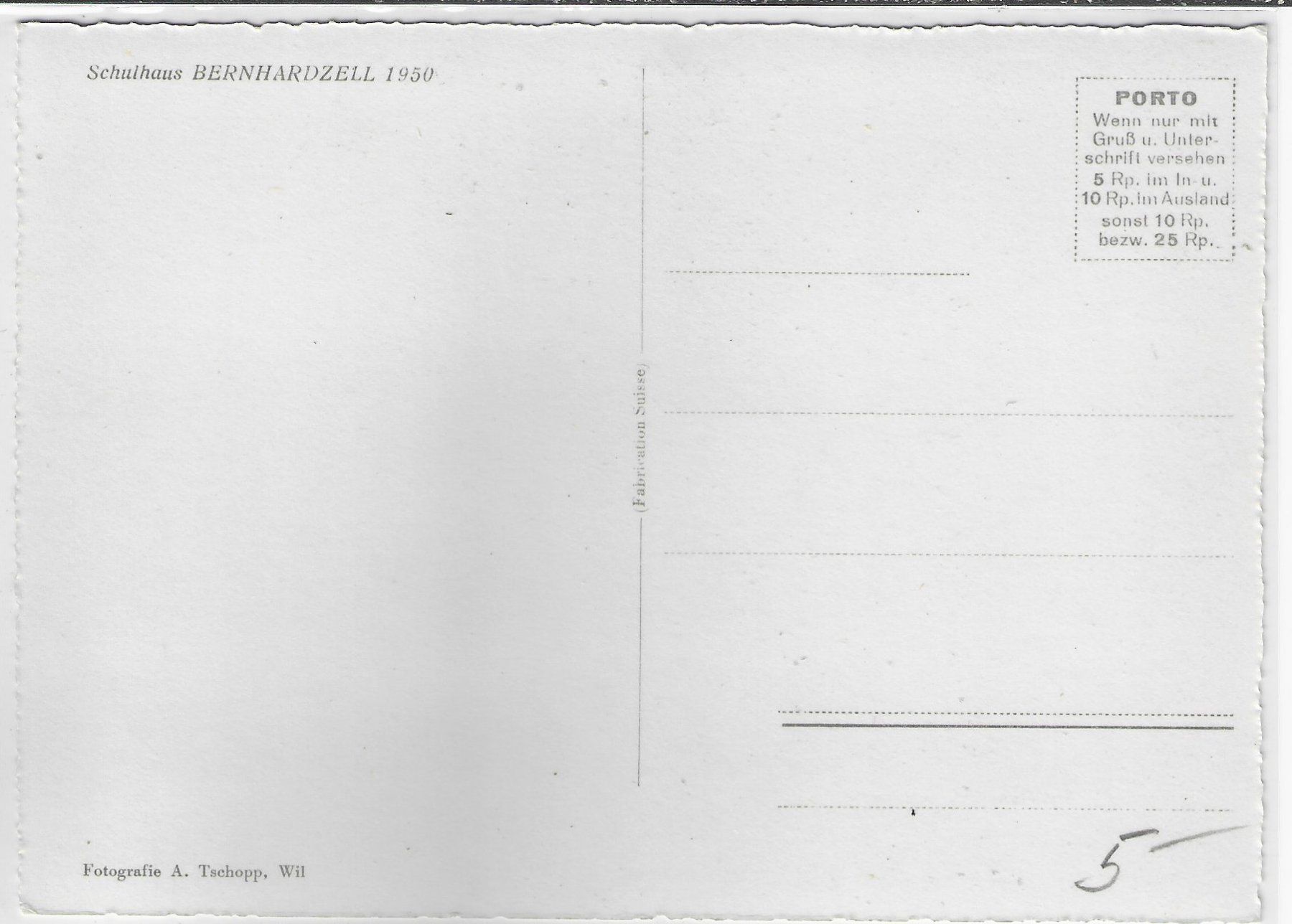 Cartoline postali: Schulhaus Bernhardzell 1950 – Usato da Ettingen venduto da Kartenplanet 1