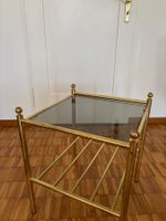 Vintage Beistelltisch aus Messing mit Glasplatte