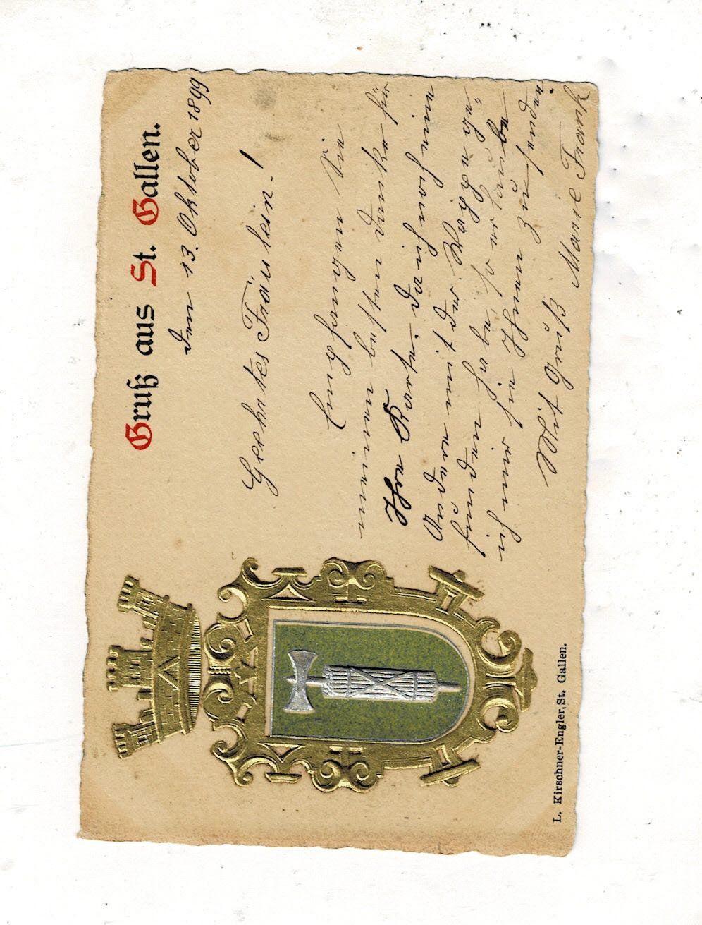 Cartoline postali: Prägekart St.Gallen 1899 mit MARKE – Usato da Sulz AG venduto da Oberdanne8 1