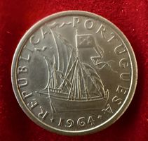 Münze Portugal 5$00 Escudo 1964 guter Zustand