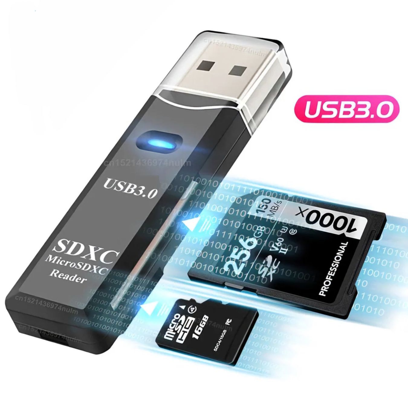 Lettori di schede: USB 3.0 Kartenlesegerät für SD + MicroSD – Nuovo e nell'imballaggio originale da Uster venduto da -FPS- 2