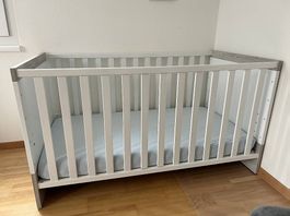 Kinderbett, Holz, weiss-grau, Top Zustand, günstig!
