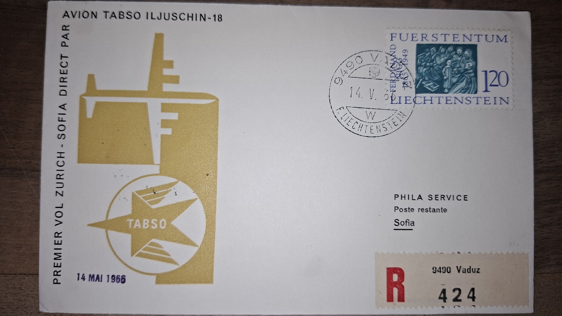 Tous les timbres: TABSO Zürich - Sofia 14.05.1966 – D'occasion à Balgach par SIMEON27