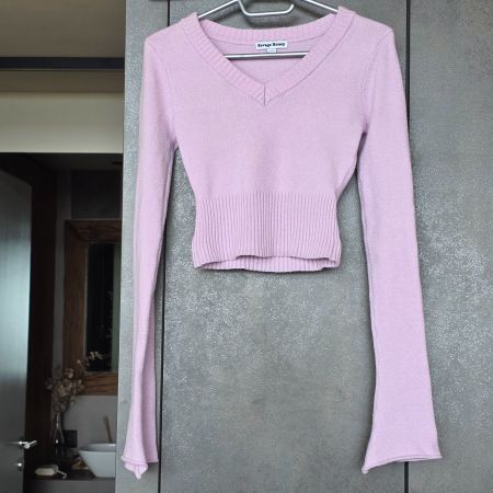 🐸 SAVAGE HONEY CROP PULLOVER S 36 V-NECK TOP ZUSTAND