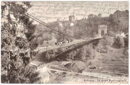 FRIBOURG - Le Grand PONT suspendu (im Sommer) ca. 1905 (FR)