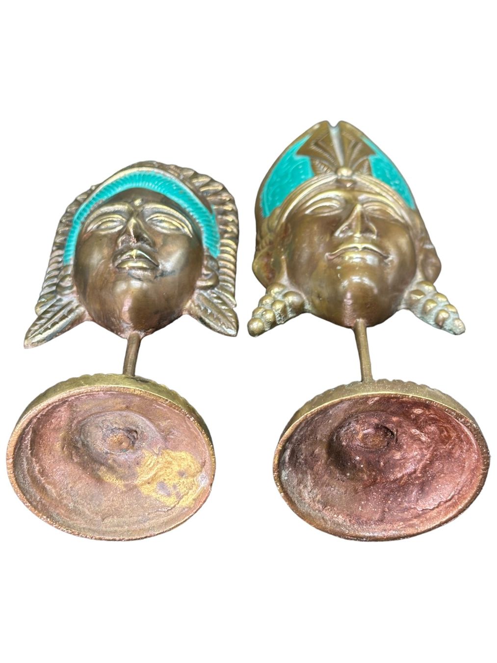 Sculture & Statue: Ensemble de deux anciens masques balinais bronze polychrome – Usato da Morges venduto da vintiques 7