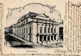 Basel Stadt-Theater Bild Prägekarte 1901