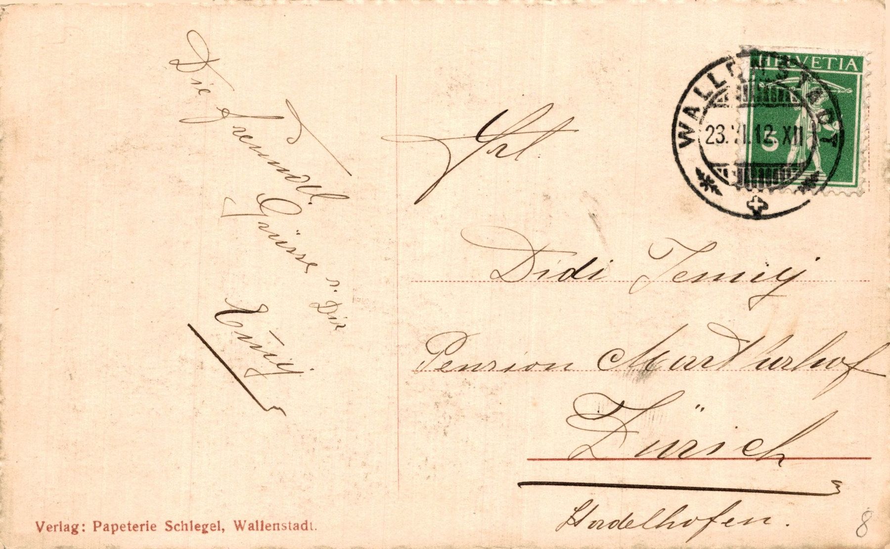 Cartoline postali: Wallenstadtberg - Sanatorium mit Churfisten – Usato da Bronschhofen venduto da Astore 1