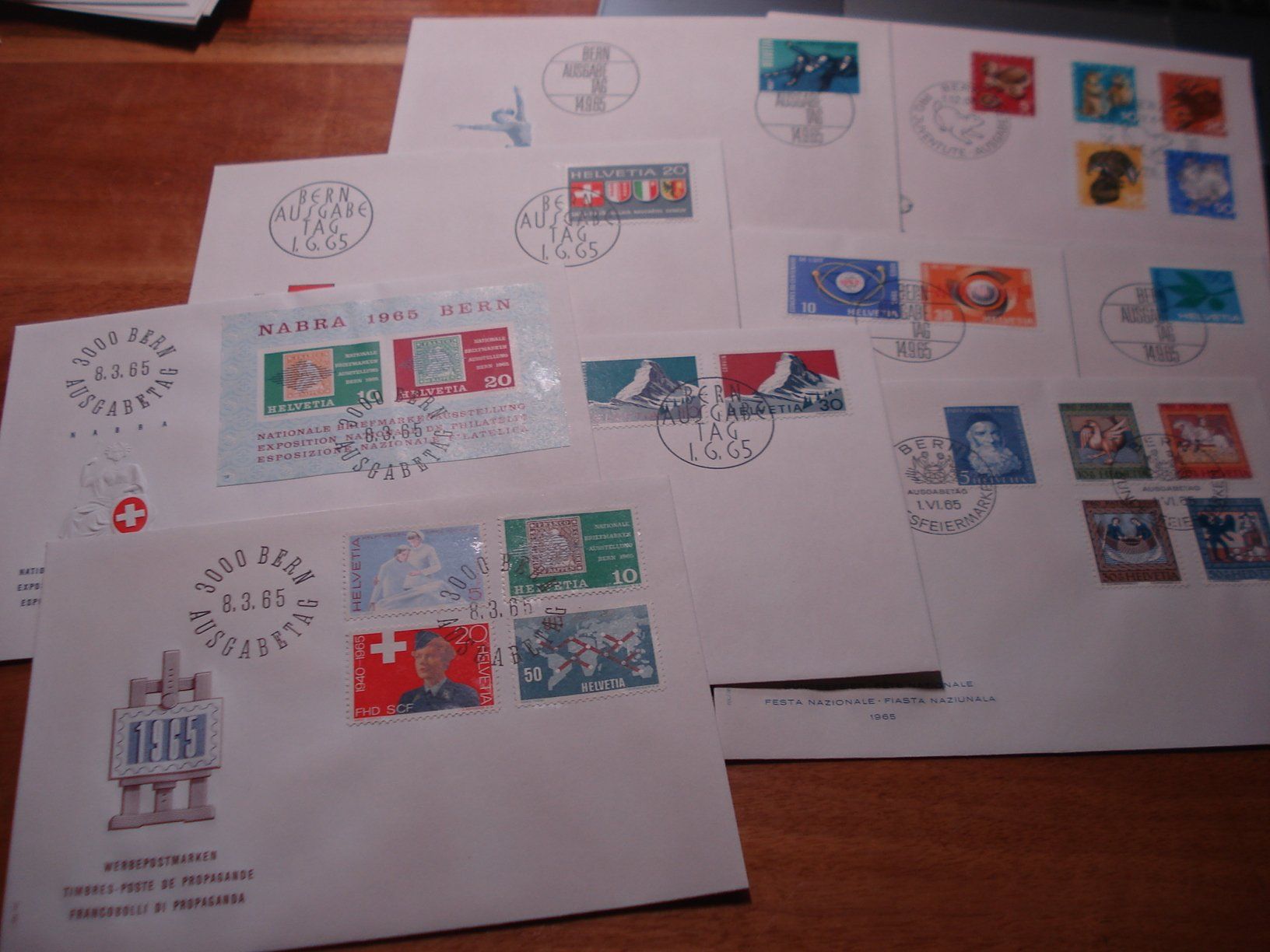 Tutti i francobolli: Set 1965, FDC 9 Belege, inkl. Block – Usato da Niederwil AG venduto da morostahu 1
