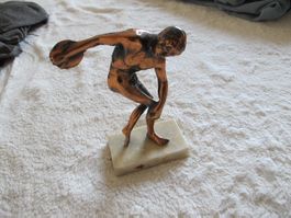 Bronze Skulptur Figur Diskuswerfer Alt ca. 1 Kg Schwer