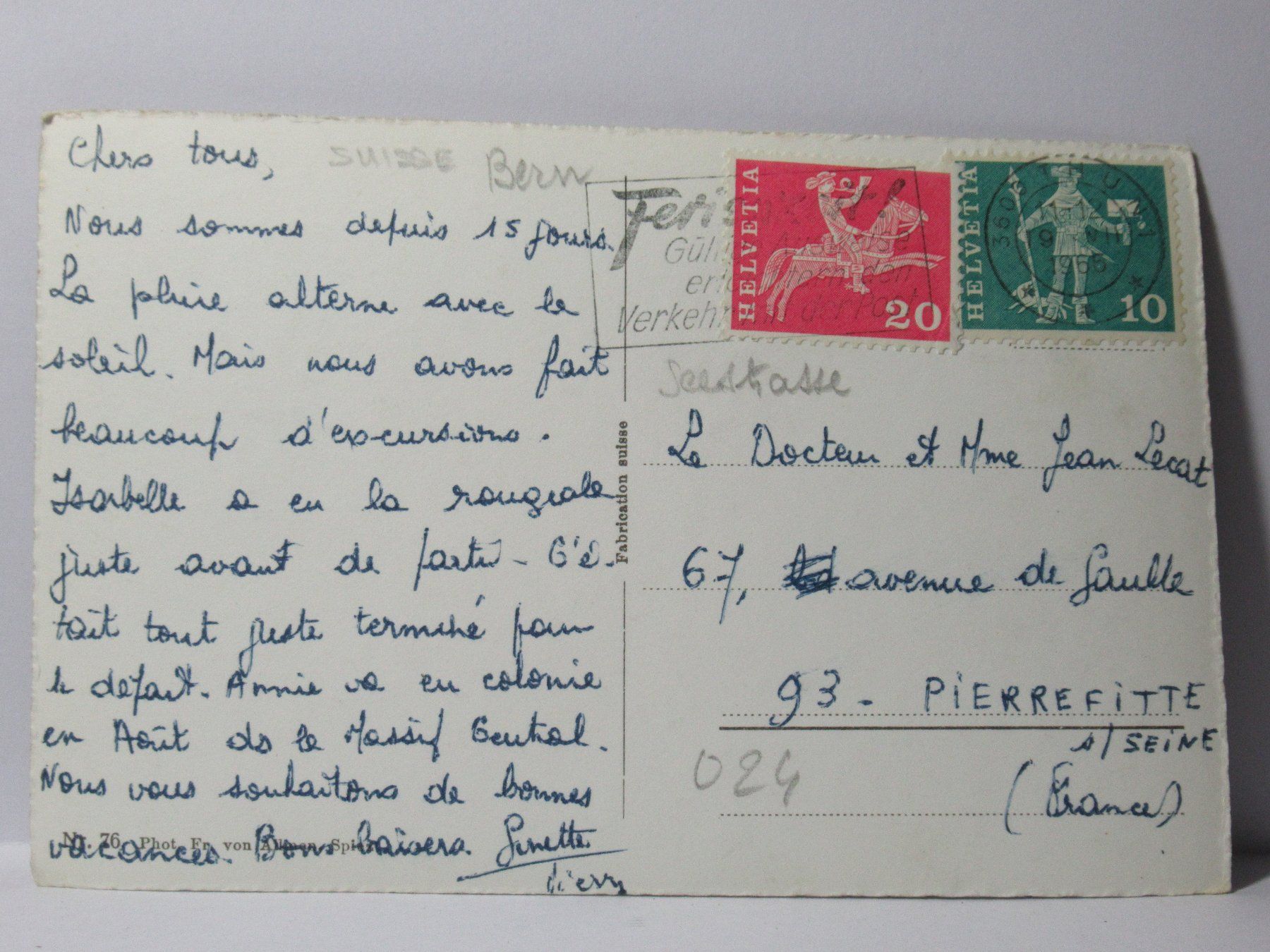 Cartoline postali: Spiez mit Niederhorn 1965 – Usato da Grenchen venduto da Bluemchen1900 1