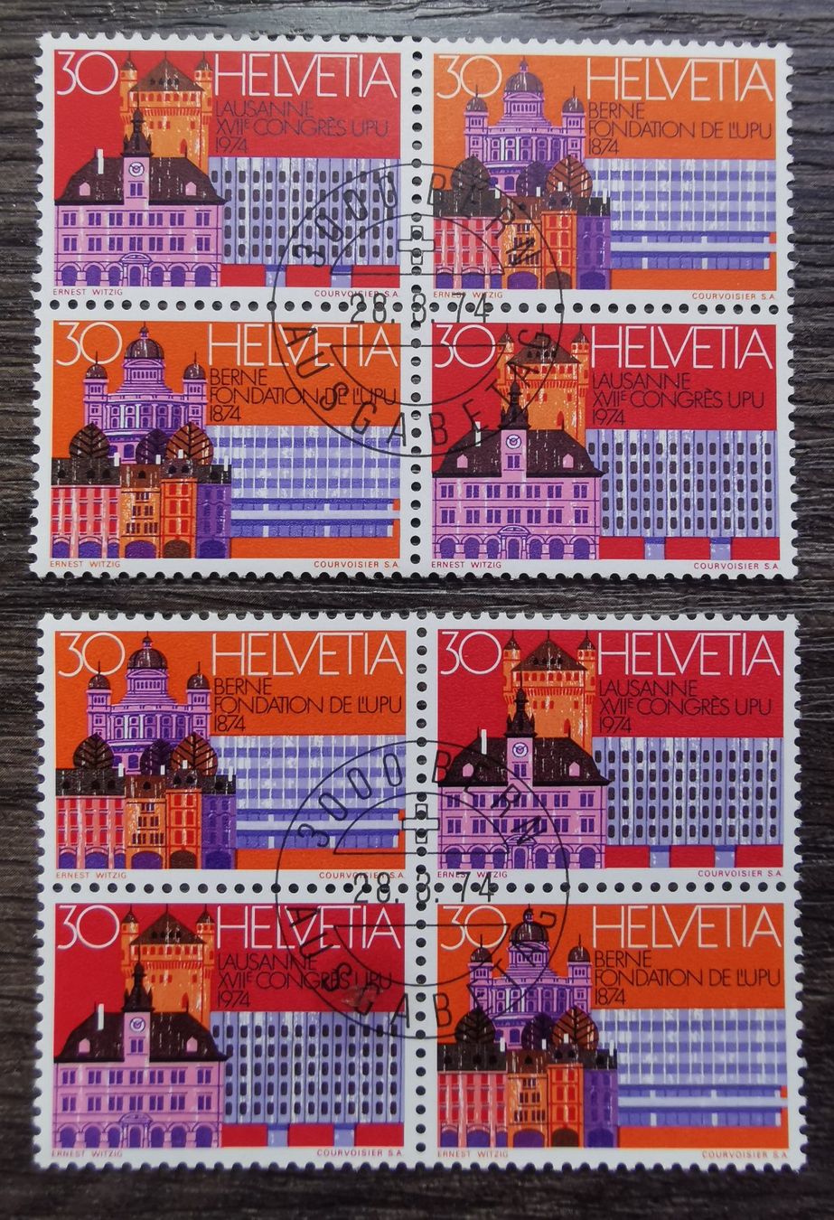 Tutti i francobolli: TR103 Bloc Timbre Suisse 1974 – Usato da Cousset venduto da Patrick_Collections