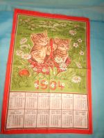 Stoffkalender 1984, Katzen im Körbli