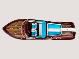 Riva Boat Bateu Maquette in Wood with Case