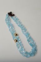 Marke Kurz Collier mit Topase blau, Gold