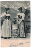 Zwei Bernerinnen in Tracht, gelaufen 1904