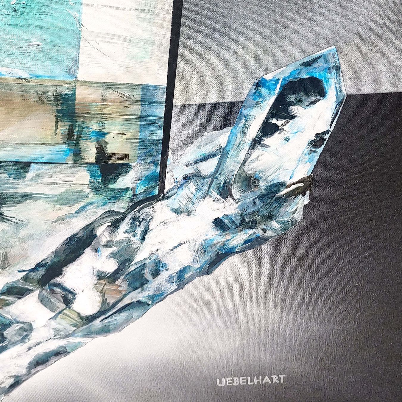 Minéraux & Lithothérapie: Zwei einzigartige Original-Acrylgemälde 'Bergkristall' – Neuf avec emballage d'origine à Steinhausen par Kristall022 3