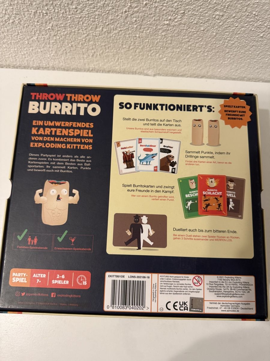 Jeux: Throw Throw Burrito - Gioco di carte e lancio burrito – D'occasion à Wil SG par T.Sneld 1
