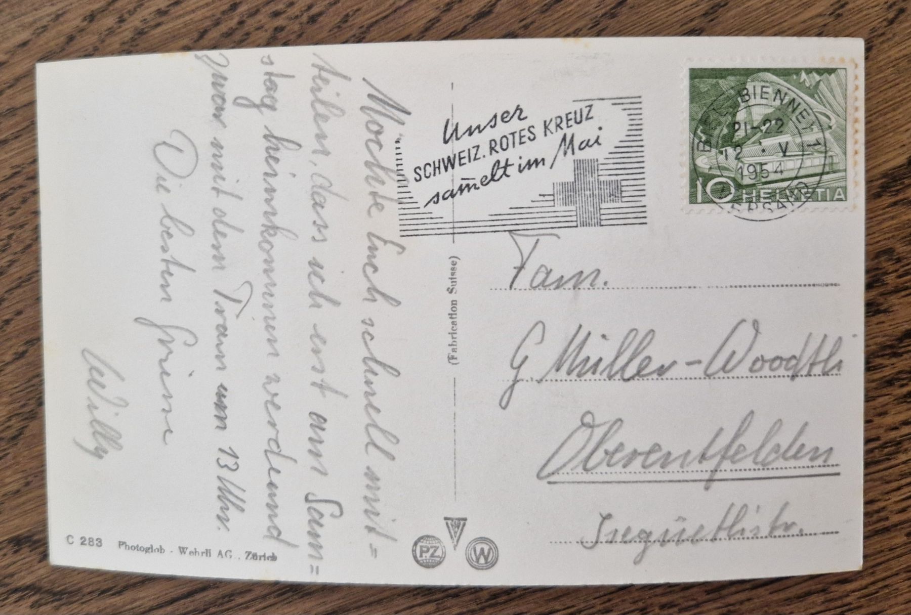 Cartoline postali: Biel 1954 – Usato da Ebikon venduto da Donar50 1