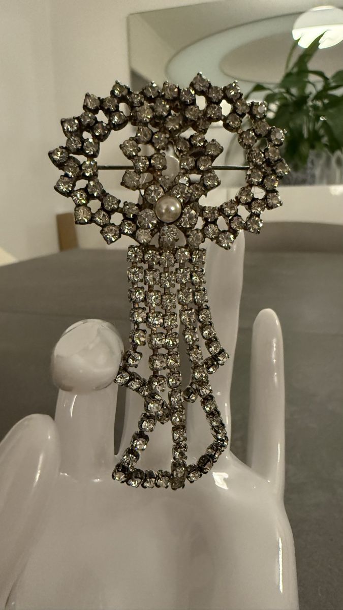Spille & Fermagli: Broche Vintage Strass et Perle – Usato da Nyon venduto da stylevintage79 3