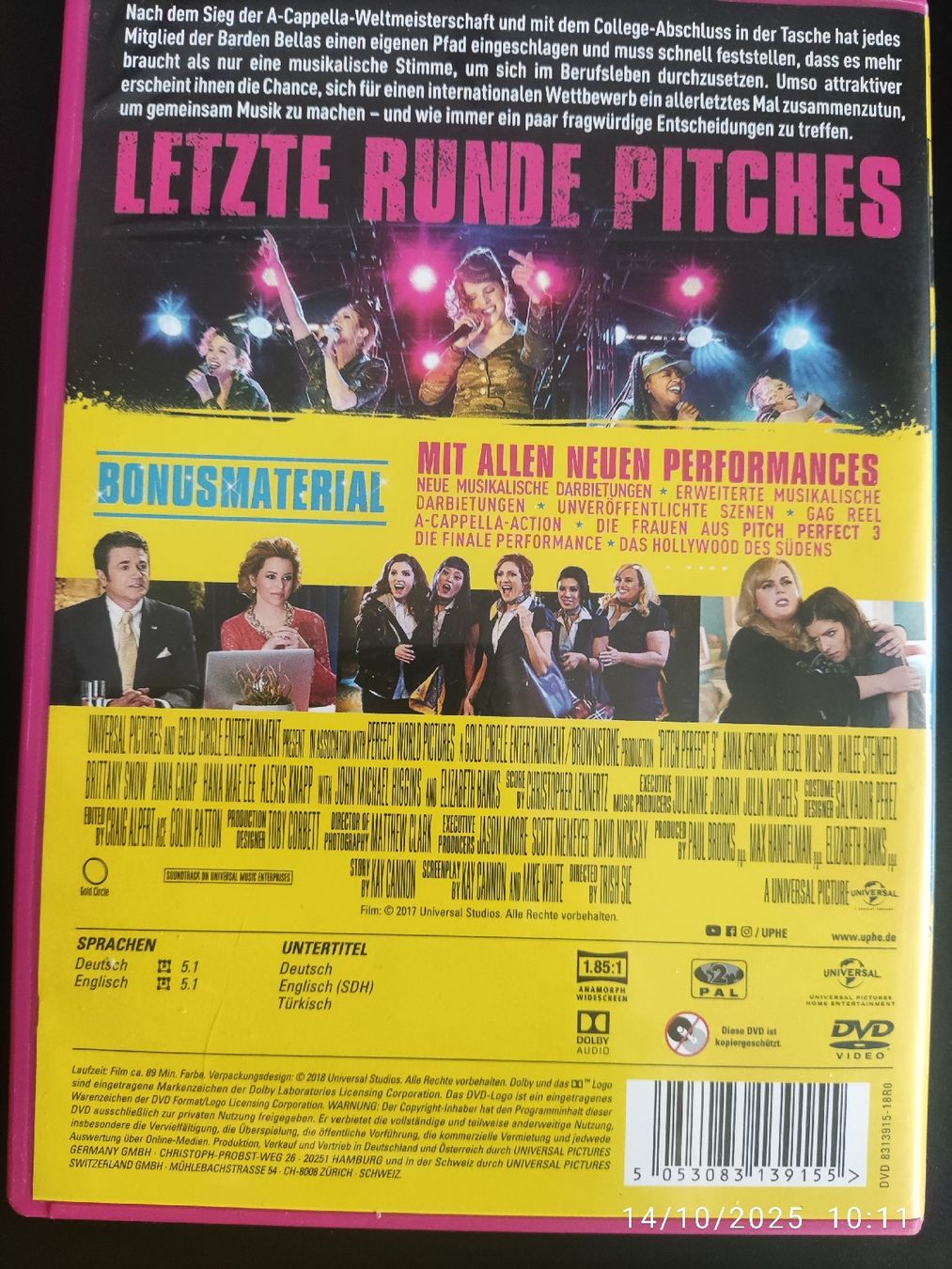 Tutti i DVDs: Trish Sie - PITCH PERFECT 3 – Usato da Basel venduto da Alacant 1