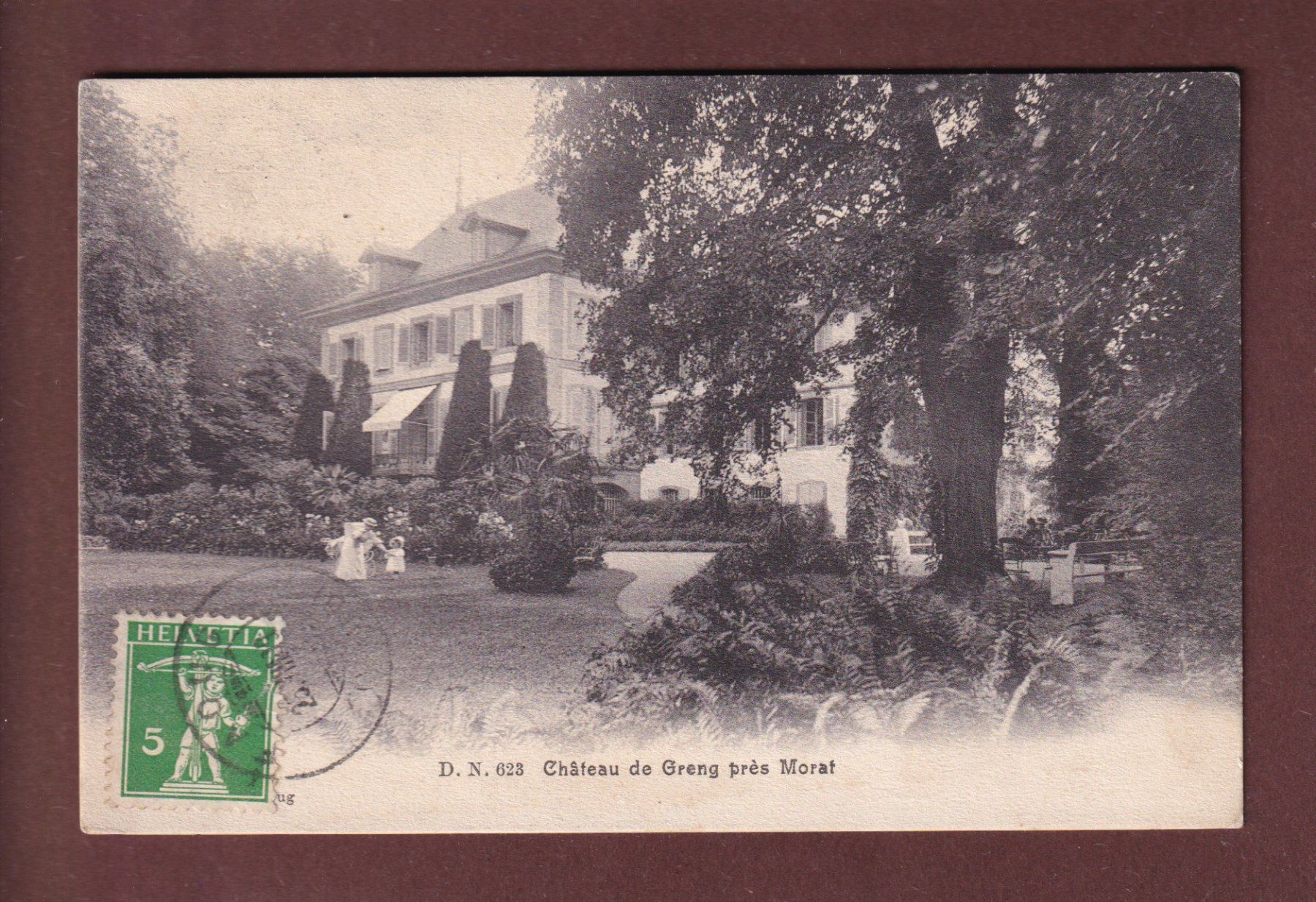 Cartoline postali: Château de GREING près Morat - 1909 – Usato da Pully venduto da nicecards-shop
