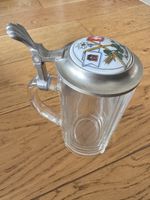 Bierseidel Krug Feldschlösschen mit Zinndeckel, Top!