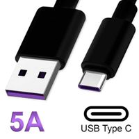 Câble USB-C 100cm Câble de Recharge ultra rapide 5A Noir/bla
