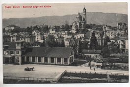 ZÜRICH Bahnhof Enge mit Kirche