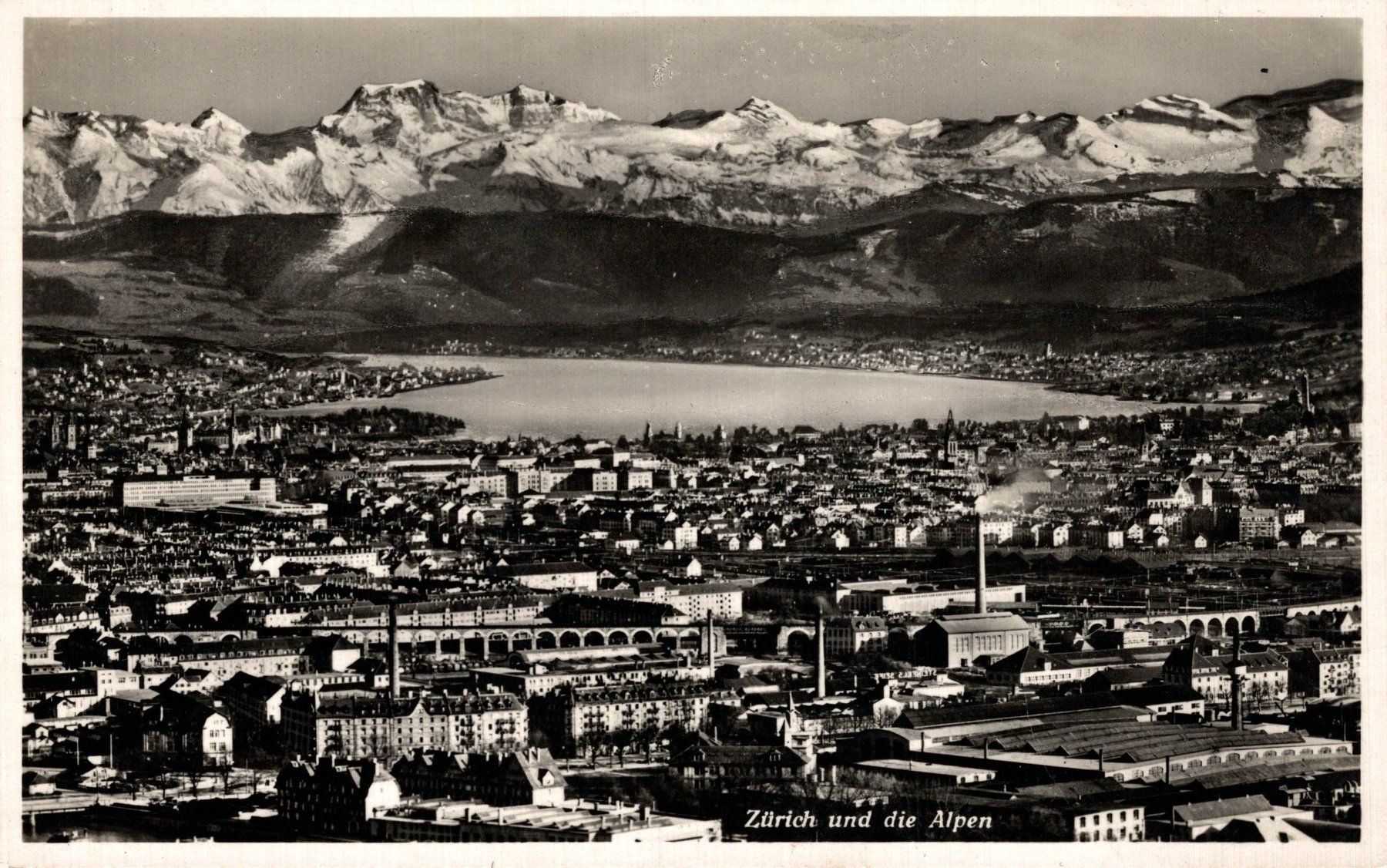 Ansichtskarten: Zürich und die Alpen – Gebraucht aus Bronschhofen von Astore